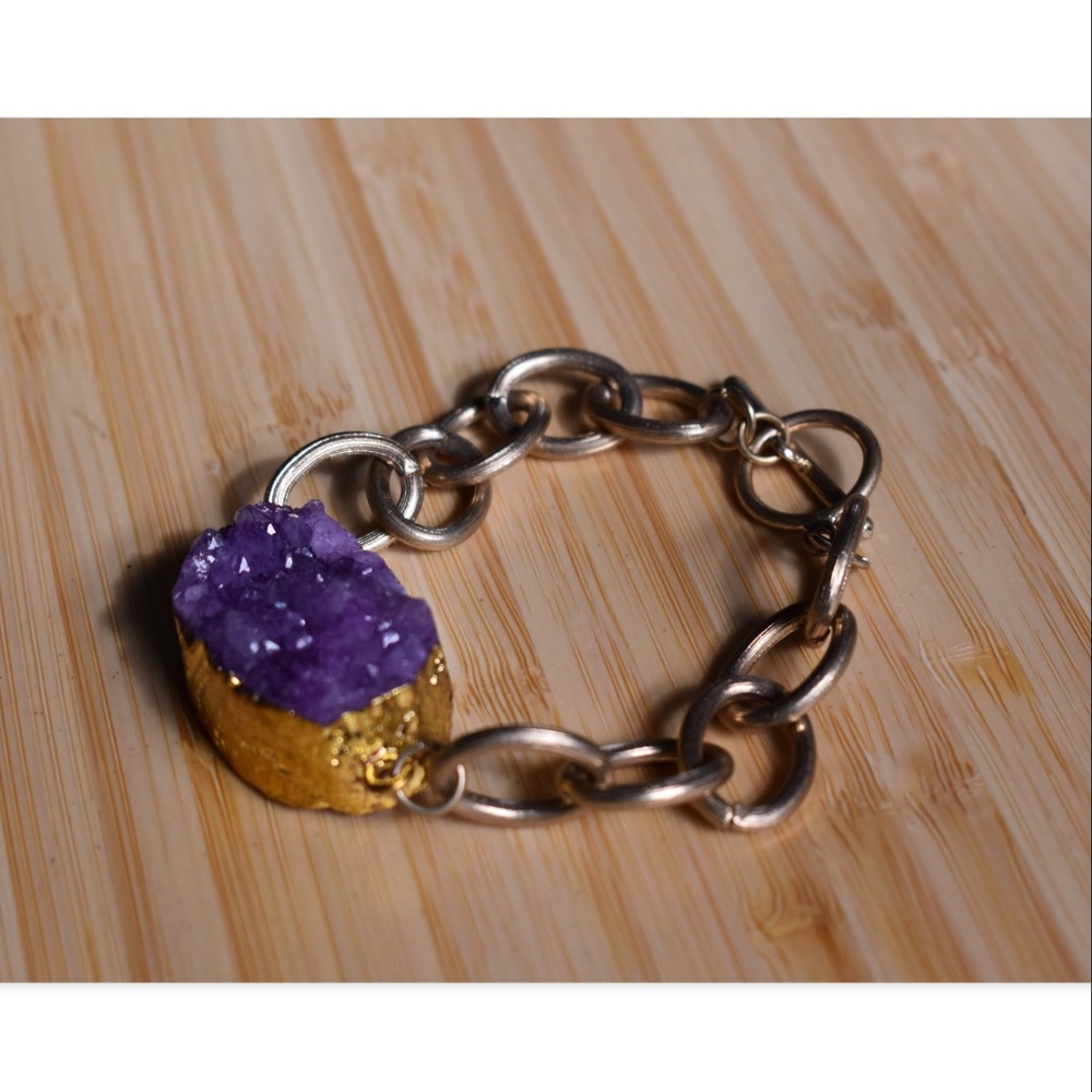 Amethyst Druzy Bracelet